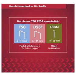 Arrow Tool Group T50 RED2, 200246 ruční sponkovačka, Typ 50 , dĺžka 6 - 14 mm