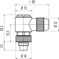 binder 99 0425 75 08 99 0425 75 08-20 Konektor, úhlový, 1 ks