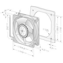 EBM Papst 4114 N/2H8P axiální ventilátor 24 V/DC 570 m³/h (d x š x v) 119 x 119 x 38 mm