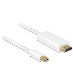 Delock HDMI / Mini-DisplayPort kabel Mini DisplayPort konektory, Zástrčka HDMI-A 3 m bílá 83708 pozlacené kontakty, třížilový stíněný Kabel DisplayPort