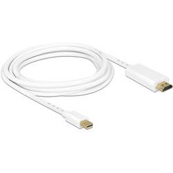 Delock HDMI / Mini-DisplayPort kabel Mini DisplayPort konektory, Zástrčka HDMI-A 3 m bílá 83708 pozlacené kontakty, třížilový stíněný Kabel DisplayPort