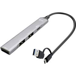 i-tec CAHUBMETALMINI4 USB Hub 3 + 1 port USB-A USB 3.2 Gen1 5 GBit/s stříbrná I-TEC USB-A/USB-C Metal HUB