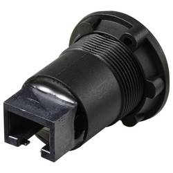 TRU COMPONENTS TC-14378436, vestavěná zásuvka, zásuvka, černá, 1 ks