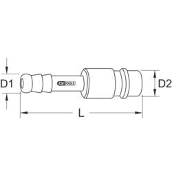 KS Tools 999.9093 kolík spojky pro stlačený vzduch 3/8 (9,525 mm) 1 ks