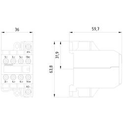 Siemens 3TG1001-0BB4 motorový stykač 3 spínací kontakty 4 kW s pomocným kontaktem Vhodné pro značku (relé): Siemens 1 ks