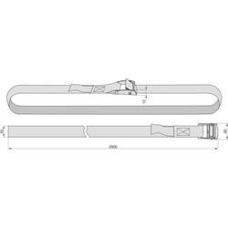 Basi 0004-0306 upínací popruh (d x š) 2500 mm x 25 mm upínací zámek