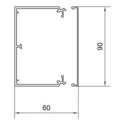 Hager LF6009007035 kabelová lišta (d x š x v) 2000 x 90 x 60 mm 2 m šedá