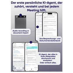 mobvoi 13391 Inteligentní hlasový záznamník Maximální čas nahrávání 434 h šedá Vč. softwaru / aplikace, Audio na text, Formát platební karty, potlačení šumu