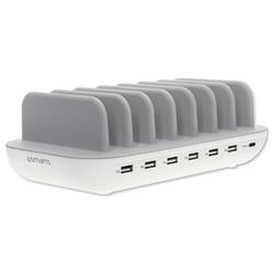 4Smarts Stolní nabíječka, 1x USB-C®, 6x USB A, 60 W, bílá, šedá