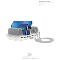 4Smarts Stolní nabíječka, 1x USB-C®, 6x USB A, 60 W, bílá, šedá
