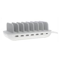 4Smarts Stolní nabíječka, 1x USB-C®, 6x USB A, 60 W, bílá, šedá