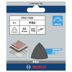 Bosch Accessories Best for Stone 2608605192 brusný papír pro delta brusky na suchý zip, s otvory Zrnitost 80 Rozměr přes roh 93 mm (d x š) 93 mm x 93 mm 5 ks