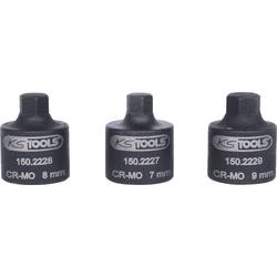 KS Tools 150.2225 Sada nástrčných hlavic pro brzdové třmeny 3/8, 3 ks