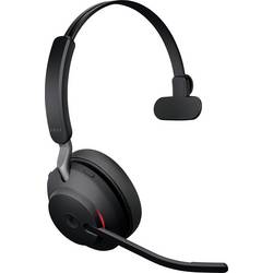 Jabra Evolve2 65 monaural telefon Headset otevřená (On Ear) Bluetooth® stereo černá regulace hlasitosti, Indikátor nabití, Vypnutí zvuku mikrofonu
