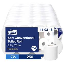 TORK toaletní papír T4-System Kleinrollen ToilettPapier weich 3-lag T4 110316 vysoce bílá Počet vrstev: 3 vrstev 72 ks