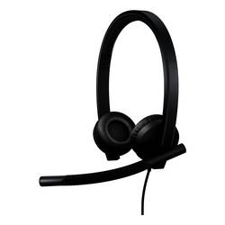 Logitech LOGI H570e Stereo Teams version Headset Headset otevřená (On Ear) kabelová černá Potlačení hluku Tlačítko Microsoft Teams telefon