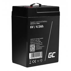 Green Cell Green Cell - USV-Akku - 1 x Batterie - Sealed Lead Acid (SLA) AGM02 olověný akumulátor 6 V 4.5 Ah olověná gelová (š x v x h) 70 x 104 x 47 mm plochý