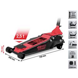 KS Tools Hydraulický zvedák auta 2500 kg min./max.výška: 75 - 510 mm