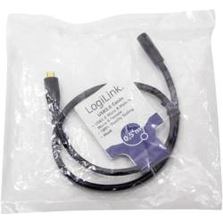 LogiLink USB kabel USB 2.0 USB Micro-B zástrčka, USB Micro-B zásuvka 0.50 m černá s USB CU0120