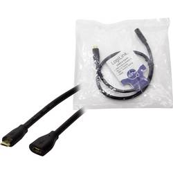 LogiLink USB kabel USB 2.0 USB Micro-B zástrčka, USB Micro-B zásuvka 0.50 m černá s USB CU0120
