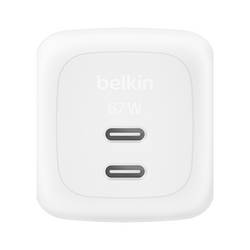Belkin USB nabíječka, GaN, USB Power Delivery (USB-PD) , 2x USB-C®, 67 W, Dodávka energie, bílá