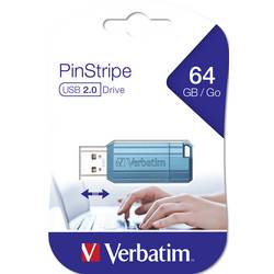 Verbatim USB DRIVE 2.0 PINSTRIPE USB flash disk 64 GB modrá 49961 USB 2.0