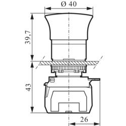 BACO L22DR01B, BAL22DR01B nouzový vypínač, 600 V, 1 ks