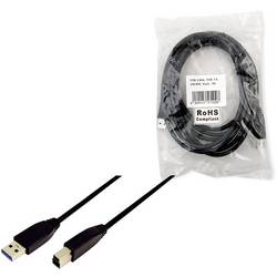 LogiLink USB kabel USB 3.2 Gen1 USB-A zástrčka, USB-B zástrčka 1.00 m černá pozlacené kontakty CU0023