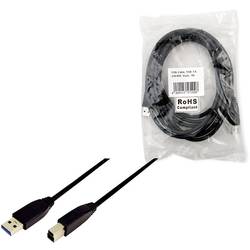 LogiLink USB kabel USB 3.2 Gen1 USB-A zástrčka, USB-B zástrčka 1.00 m černá pozlacené kontakty CU0023