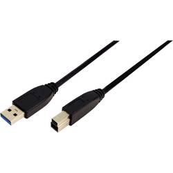 LogiLink USB kabel USB 3.2 Gen1 USB-A zástrčka, USB-B zástrčka 1.00 m černá pozlacené kontakty CU0023