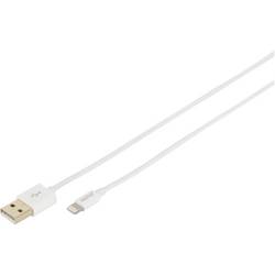 Digitus USB kabel USB 2.0 USB-A zástrčka, Apple Lightning konektor 1.00 m bílá stíněný, dvoužilový stíněný DB-600106-010-W