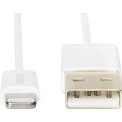 Digitus USB kabel USB 2.0 USB-A zástrčka, Apple Lightning konektor 1.00 m bílá stíněný, dvoužilový stíněný DB-600106-010-W