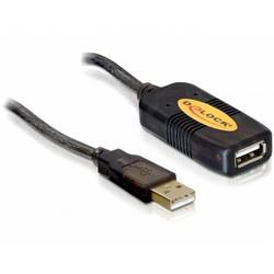 Delock USB kabel USB 2.0 USB-A zástrčka, USB-A zásuvka 10.00 m černá Aktivní se zesílením signálu 82446