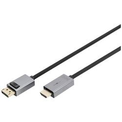 Digitus DisplayPort / HDMI kabel Konektor DisplayPort, Zástrčka HDMI-A 1.8 m černá DB-340202-018-S 4K UHD, třížilový stíněný, flexibilní provedení, bez
