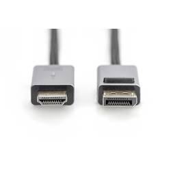 Digitus DisplayPort / HDMI kabel Konektor DisplayPort, Zástrčka HDMI-A 1.8 m černá DB-340202-018-S 4K UHD, třížilový stíněný, flexibilní provedení, bez