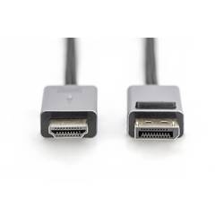 Digitus DisplayPort / HDMI kabel Konektor DisplayPort, Zástrčka HDMI-A 1.8 m černá DB-340202-018-S 4K UHD, třížilový stíněný, flexibilní provedení, bez