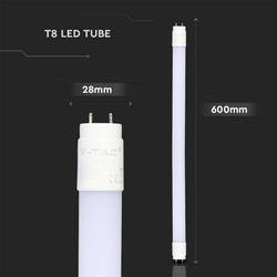 V-TAC LED trubice Energetická třída (EEK2021): F (A - G) G13 Svítidlo, standardní T8 9 W studená bílá (Ø x v) 28 mm x 600 mm nestmívatelné 1 ks