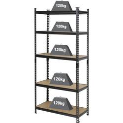 TOOLCRAFT TO-9919458 regál na těžké předměty, (š x v x h) 80 x 1.8 x 40 cm, kov, tvrdé vlákno, antracit/černá