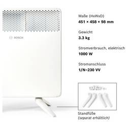 Bosch Home Comfort 7738345644 konvektor, HC4000-10, 1000 W, bílá