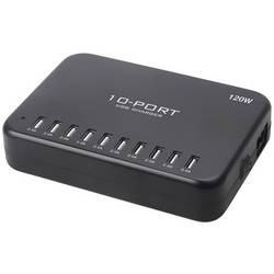 LVSUN 120W Smart 10-Port USB nabíjecí hub, 10x USB A, 120 W, černá