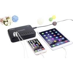 LVSUN 120W Smart 10-Port USB nabíjecí hub, 10x USB A, 120 W, černá