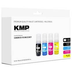 KMP Ink refill náhradní Canon GI55BK (6292C001), GI55C (6289C001), GI55M (6290C001), GI55Y (6291C001) kompatibilní kombinované balení černá, azurová,
