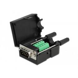 Delock PC adaptér [1x D-SUB zástrčka 9pólová - 9x šroubové svorky] černá