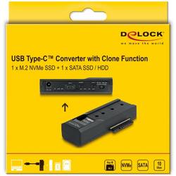 Delock 64252 USB-C™ (USB 3.2 Gen 2) M.2 PCIe NVMe dokovací stanice pro pevný disk 2.5 palec s funkcí klonování
