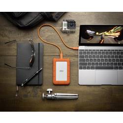 LaCie Rugged, Rugged, 2 TB, externí HDD 6,35 cm (2,5), USB-C®, stříbrná, oranžová, STFR2000800