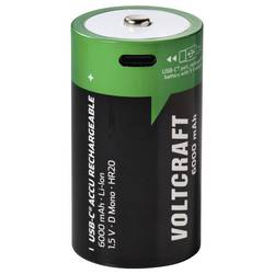 VOLTCRAFT akumulátor velké mono D Li-Ion 6000 mAh 1.5 V 2 ks