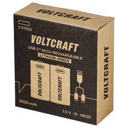 VOLTCRAFT akumulátor velké mono D Li-Ion 6000 mAh 1.5 V 2 ks
