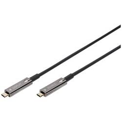 Digitus Kabel pro displeje USB-C® USB 3.2 Gen2 USB-C®, USB-C ® zástrčka 20.00 m černá flexibilní provedení, stíněný, s USB AK-330160-200-S
