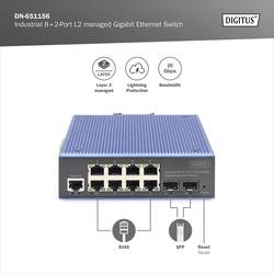 Digitus DN-651156 DN-651156 průmyslový ethernetový switch 8 + 2 porty 10 / 100 / 1000 MBit/s