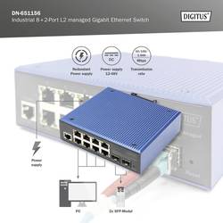Digitus DN-651156 DN-651156 průmyslový ethernetový switch 8 + 2 porty 10 / 100 / 1000 MBit/s